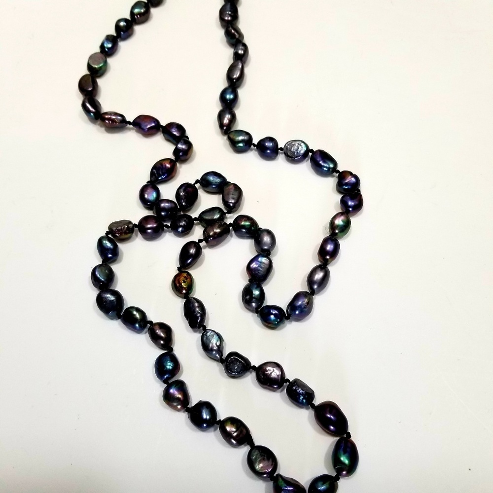 48 Inch Long 8-10mm Freshwater Pearl Rope Necklace - Picture 6 of 6